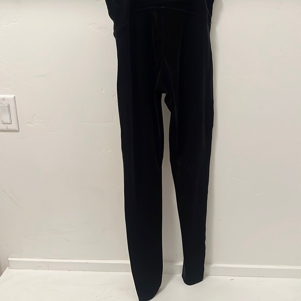 Black velvet spans leggings:jeggings